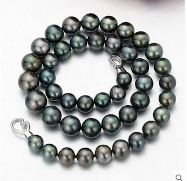 

Popular 10-11mm tahitian black pearl necklace 18inch