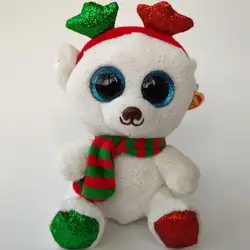 Рождество Мороз медведь с сердцем тег туш этикетка TY бини Боос 15 см 6 "большой глаз плюшевые игрушечные лошадки мягкие животные Дети