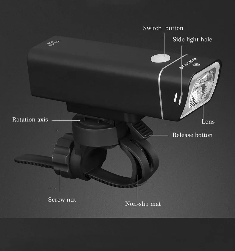 Discount GACIRON Bike Bicycle Light Cycling 600 Lm Front Lights Bike Handlebar LED Flashlight USB Rechargeable IPX6 Lamp Headlight 5 Mode 11
