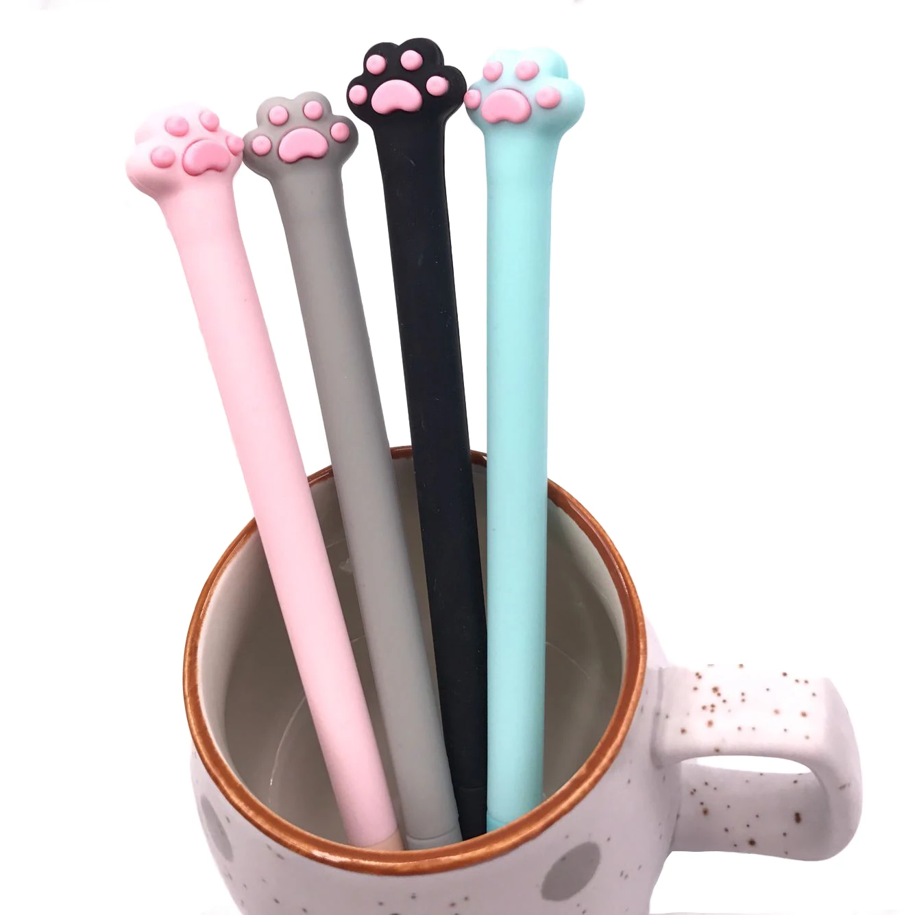 

1 Piece Lytwtw's Cute Kawaii Cat Paw Soft Slicone Gel Pen Rollerball Pen School Office Supply Student Stationery 0.5mm Black Ink