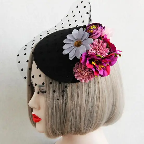 Fashion Lady Flowers Lace Veil Top Hair Clips Bridal Mini Top Hat Clip  Lolita Burlesque Fascinator Hair Accessories - Hair Clip - AliExpress