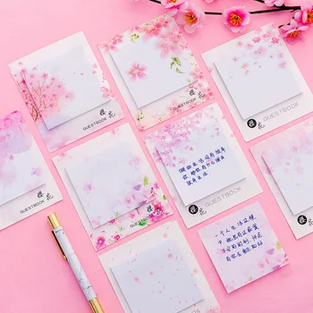 

32 pcs/lot Cherry Sakura Natural Memo Pad Sticky Notes Notepad Cute Self-Adhesive Label Sticker Escolar School Supplies