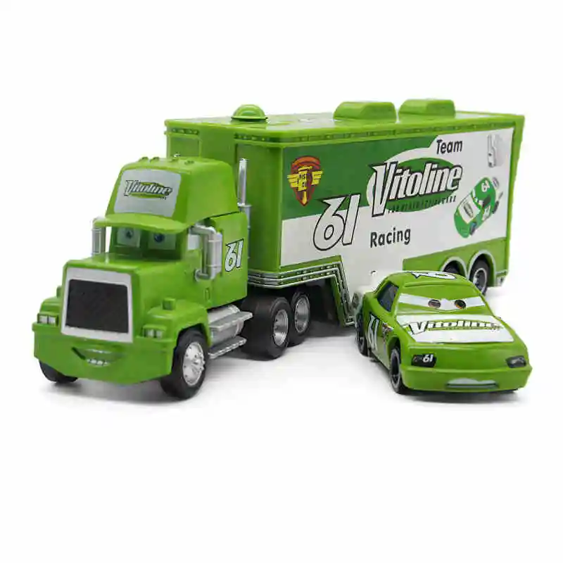 Автомобили disney Pixar 21 стиль Mack Truck+ маленький автомобиль McQueen король 1:55 литой под давлением металлический сплав и пластиковые игрушки автомобиль для ребенка подарок
