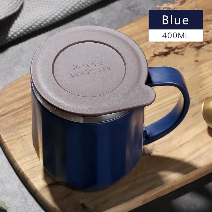 400ml stainless steel tea cup with handle office cup for tea with cover milk cup business tumbler (6)