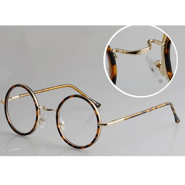 45mm Vintage Round Spring Hinges Eyeglass Frames Myopia able Full Rim