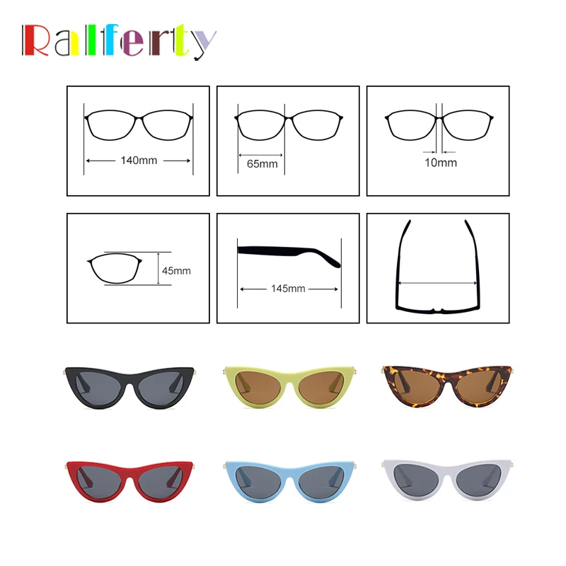 Ralferty ретро в форме кошачьих глаз солнцезащитные очки Для женщин дизайнер белый солнцезащитные очки UV400 взрослых быстро очки женские Sunnies люнет F97549