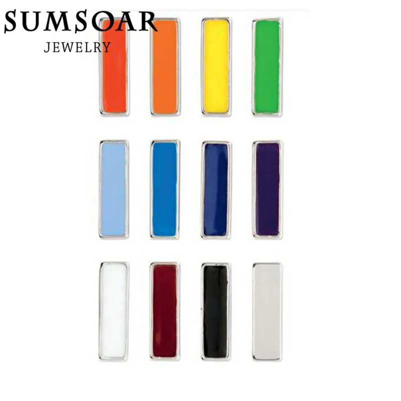 

Somsoar Jewelry 12 Colors Bars DIY Charms Fit Leather Wrappable Bracelet Pendant Necklace