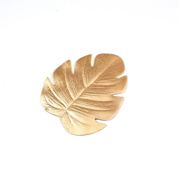 gold leaf 1 шт. тропический искусственный коврик с листьями EVA подстаканники водонепроницаемый Изолированный подстаканник коврик Кофе Чай напиток подставки Настольный Декор 13*10 см - Цвет: gold leaf