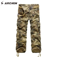S. ARCHON повседневные камуфляжные армейские тактические брюки карго мужские с несколькими карманами дышащие ветрозащитные хлопковые камуфляжные армейские военные брюки