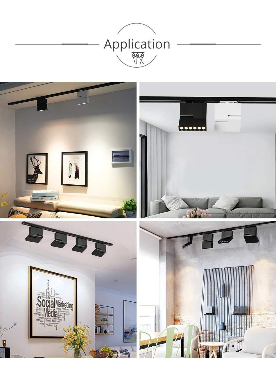 12W CREE Chip Track Lights Loft Industrial Track Lighting LED Rail Spotlight For Shoe Store  Gallery Exhibition Clothing Lamp (17)
