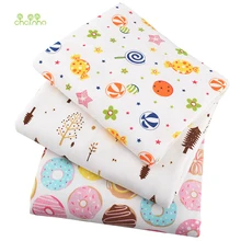 Chainho, 3 дизайна десертная серия мультфильмов, трикотажная хлопчатобумажная ткань с принтом, для шитья и шитья, материал для детей и малышей, 90x100 см