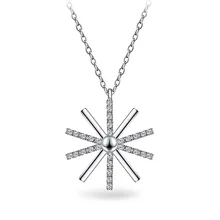Trendy Cute Snowflake Pendant Chokers Necklace 925 Sterling Silver With Shiny AAA Crystal Jewelry For Woman Girls