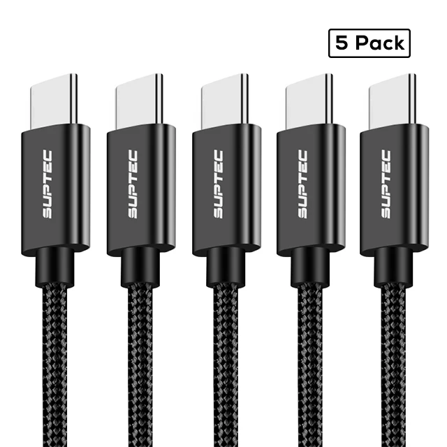 SUPTEC 5 упаковка usb type-C кабель для samsung S9 S8 Note 9 2A зарядное устройство Быстрая зарядка type-C кабель для huawei Xiaomi Mi 8 Oneplus 6 5 - Цвет: Black