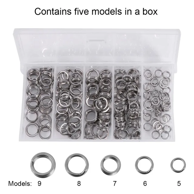 200PCS Heavy Duty Stainless Steel Fishing Split Rings Lure