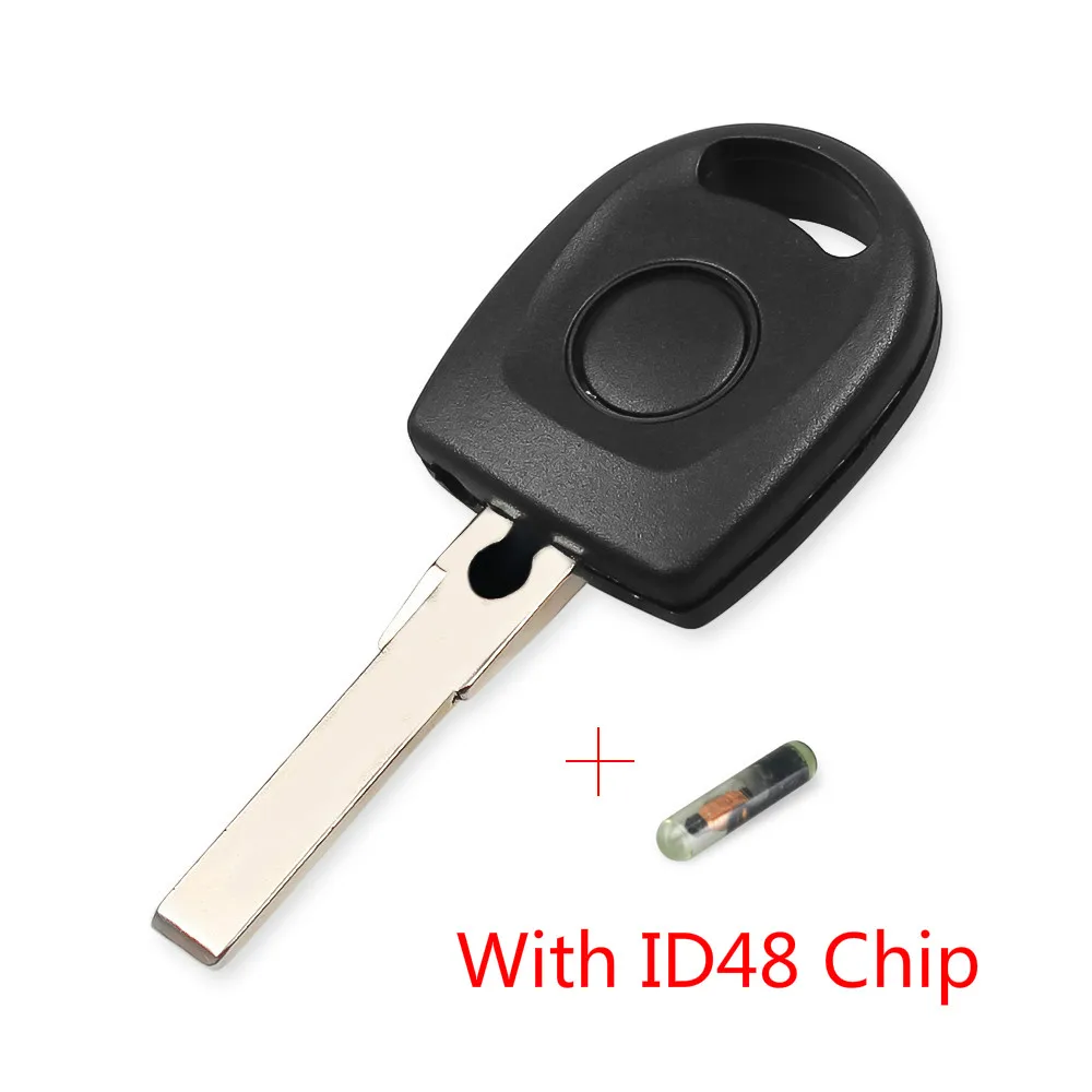 With ID48 Chip Ключ-транспондер KEYYOU с чипом ID48 для VW Polo Golf для SEAT Ibiza Leon для SKODA Octavia, светильник и батарейный Автомобильный ключ - Количество кнопок: With ID48 Chip