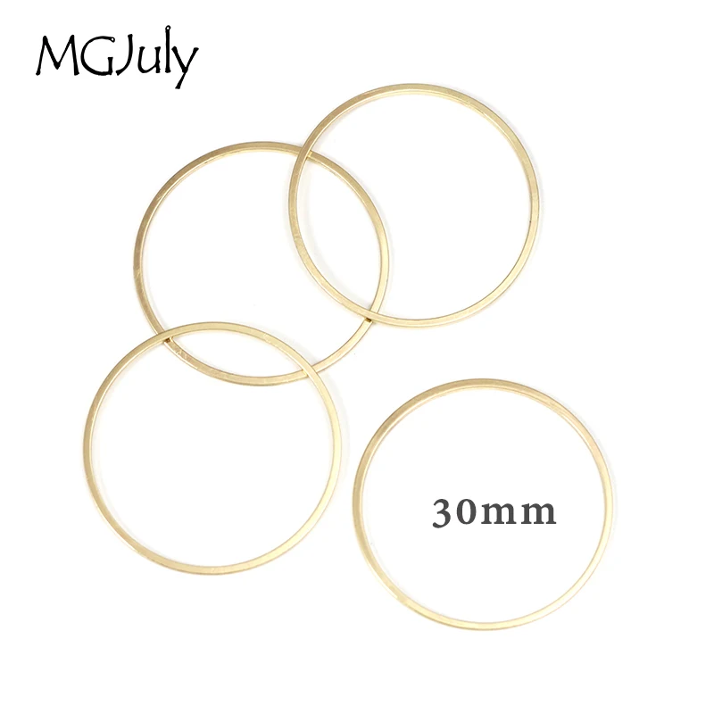 

20pcs/Lot 30MM Gold Color&Silver Color Round Metal Charm Handmade DIY Earring Findings Jewelry Accessories Wholesale AC002
