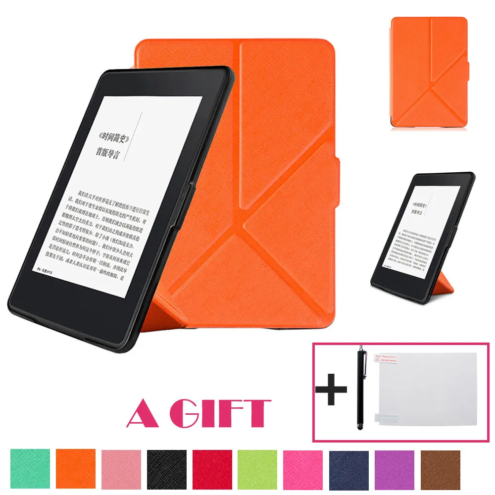 

Ouhaobin Cover For 2016 Kindle Paperwhite (7th Generation) 6 inch +Free Gift Magnetic Auto Sleep PU Leather Cover Case 0325#2