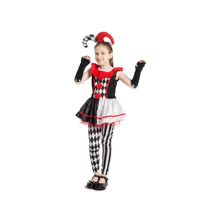 

Cosplay Suicide Squad Harley Quinn Dress Clown Girl Sorcerer Tutu / Headdress Uniform Child Girl Kids Halloween Christmas Dress