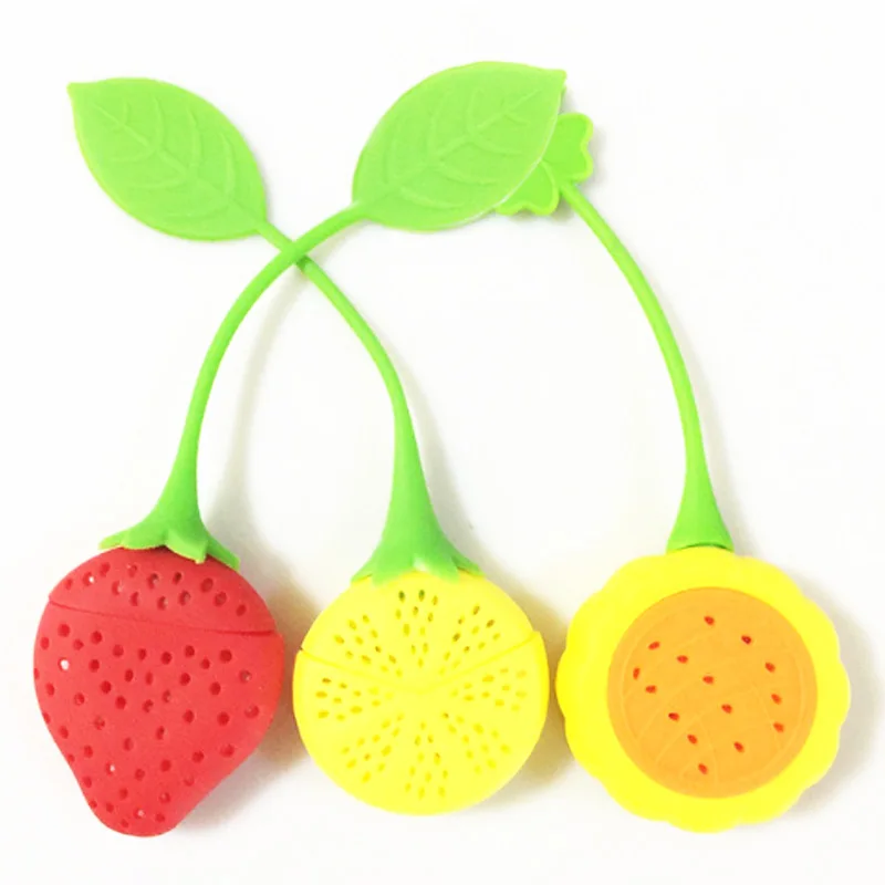 

HOT Silicone Tea Strainer Strawberry Lemon Design Loose Tea Leaf Strainer Bag Herbal Spice Infuser Filter Tools F02-3