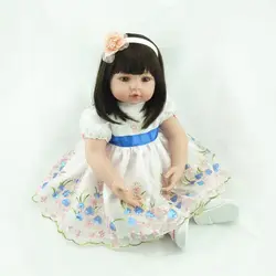 Новый дизайн круглое лицо Рапунцель силиконовые куклы Reborn игрушки для детей милое платье мягкие детские живые возрождается для продажи