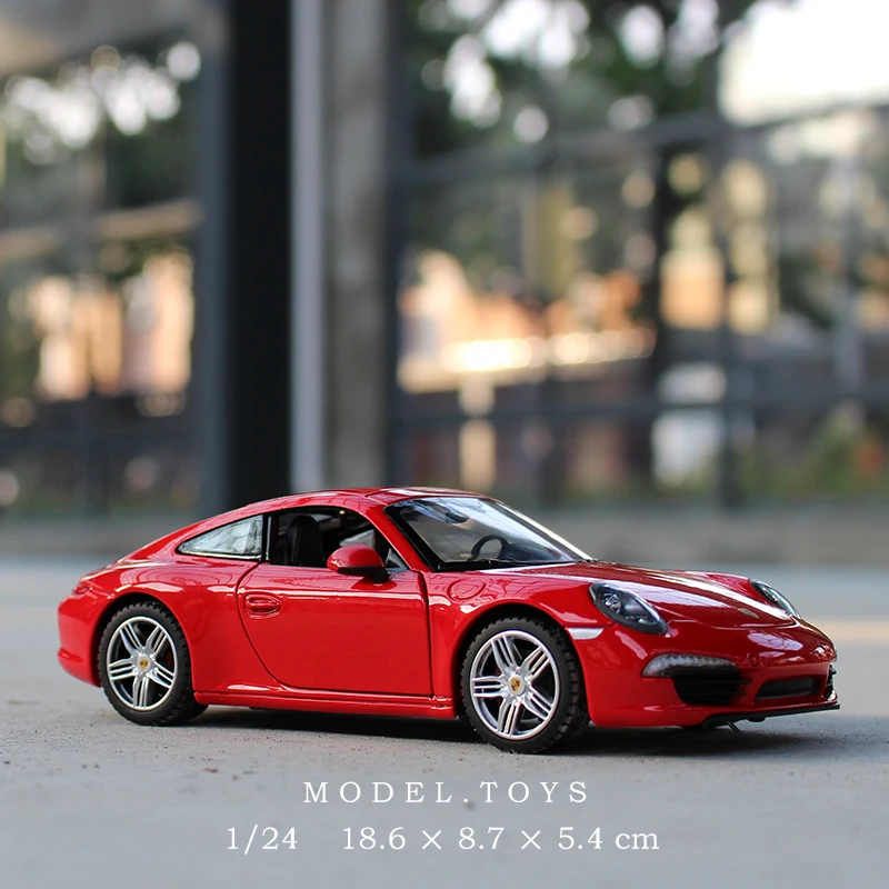 

1:24 Simulation alloy sports car model For Porsche 911 with Steering wheel control front wheel steering toy for Children