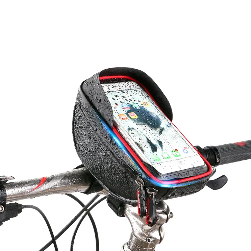 Bicycle Frame Waterproof Bike Bag Touch Screen Bike Saddle Package For 5.8 6 inch Cell Phone Bike Accessories