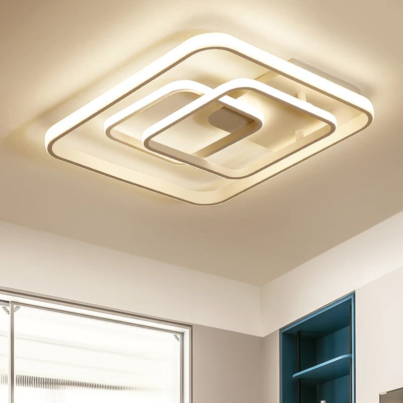 

Wooights Modern LED Ceiling Light for Living room Kids Bedroom Luminarias lustre de plafond Rectangle aluminum Wave Ceiling Lamp