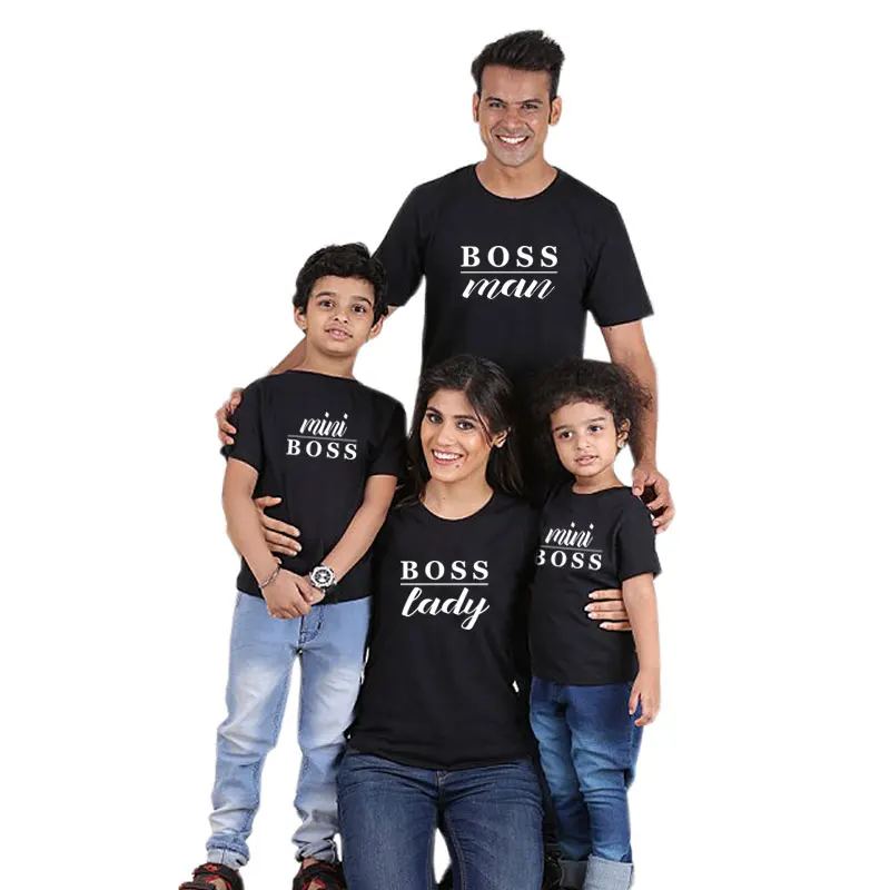 Одежда для мамы и дочки; одинаковые комплекты для семьи; футболка для мамы, папы, сына, маленьких мальчиков и девочек; мини-платье-футболка «Босс» - Цвет: Colour3