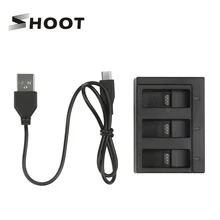 SHOOT Dual/Three Port Slot AHDBT-501 Battery Charger For GoPro Hero 8 7 6 5 Black Camera With USB Cable Go pro 8 7 6 5 Accessory
