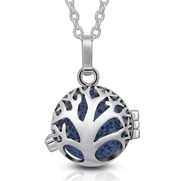 Eudora Harmony жизнь дерева подвешиваемый кулон 7 шт. камень из вулканической лавы Цепочки и ожерелья для Для женщин аромат диффузор медальон кулон Цепочки и ожерелья - Окраска металла: Blue