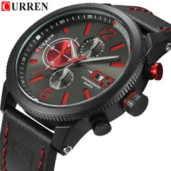 CURREN Модные часы фирменная новинка кожа кварцевые наручные для человека Лидирующий бренд для мужчин's бизнес водостойкий 30 м Reloj Hombre