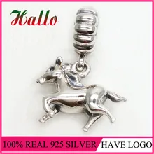 925 пробы Серебряный Животное Лошадь Подвеска Аутентичные талисманы браслет серебро 925 оригинальные Berloque подарки