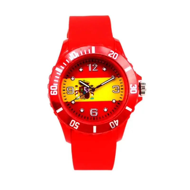 Football Style Women Men Watch Unisex Silicone Band Fashion Sports Flags Quartz Watches Wristwatch