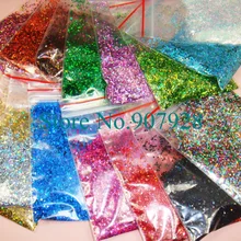 150 грамм(= смешанные 15 цветов) 1 мм(1/2") ослепительная шестиугольная палитра блесток форма для DIY украшения ногтей и блестки для ногтей