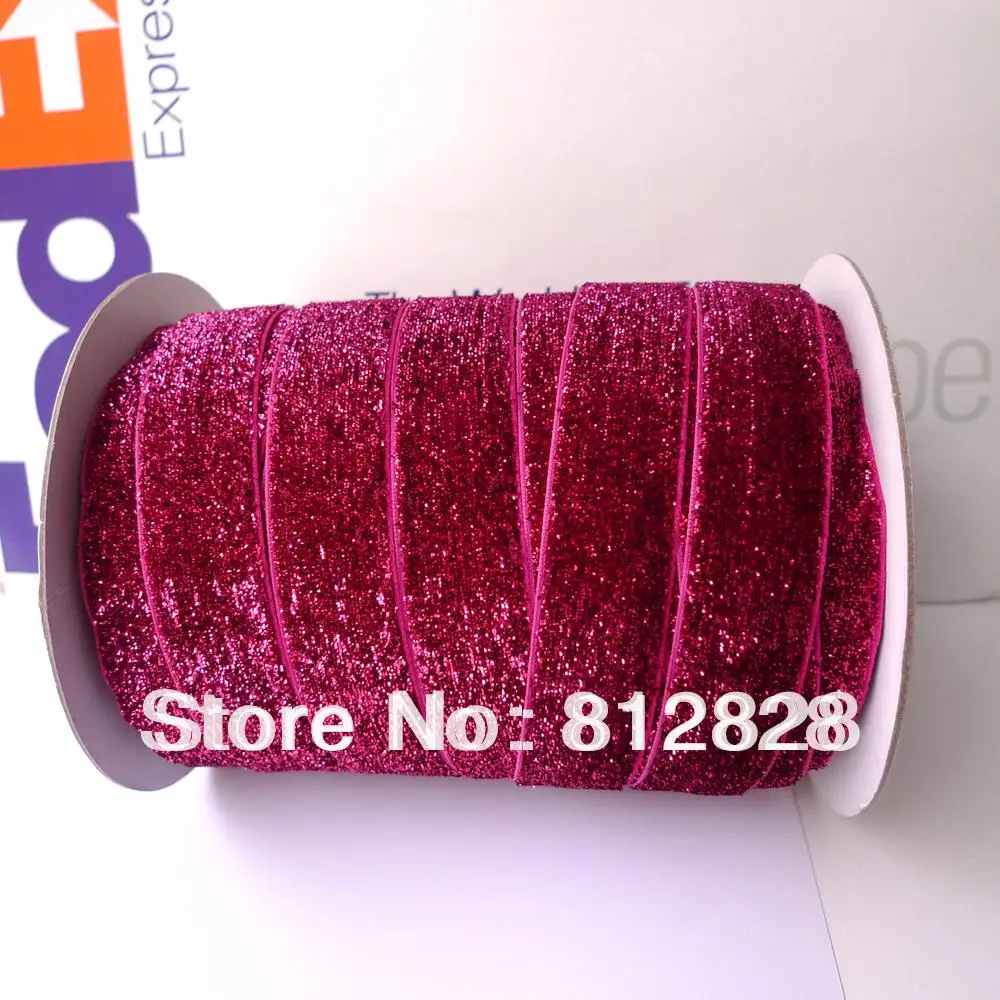 1'' 25mm #23 Hot Pink Metallic Velvet Ribbon - AliExpress