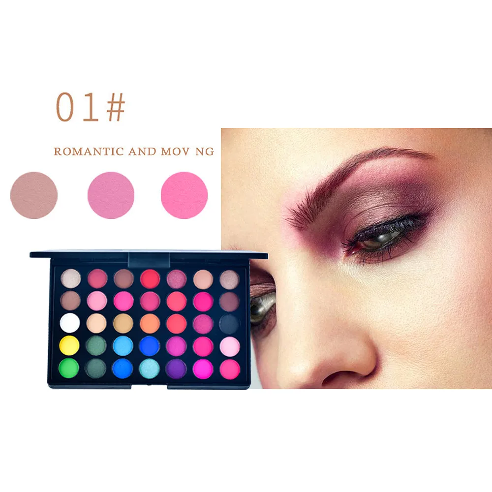 35 Colors Eyeshadow Palette Matte Glitter EyeShadow Shimmer Eye Shadows Women Smoky Color Pro Cosmetic Makeup Tool ##