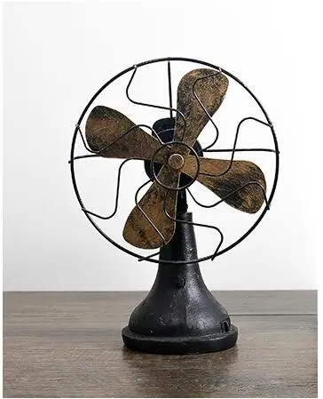 

Resin Retro Electric Fan Figurines Ornament Creative Home Decor Accessories Cafe Bar Desktop Decor Window Photography Props Gift