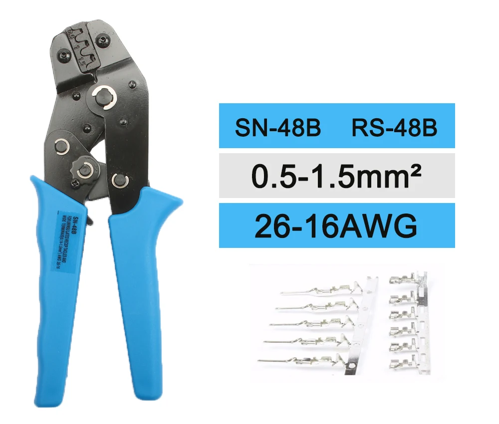 SN-48B MINI EUROP СТИЛЬ обжимной инструмент обжимные плоскогубцы 0,5-1.5mm2 мульти инструменты инструмент синий RS-48B SN-01BM RS-01BM SN-28B SN-02BM