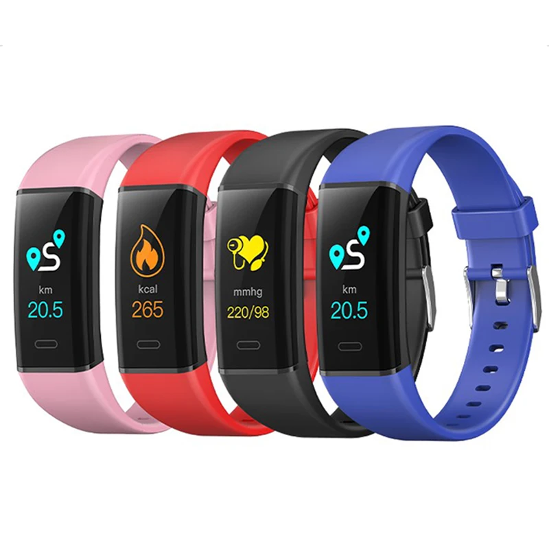 

2019 Smartband MK05 0.96" Heart Rate Blood Pressure Monitor Smart Wristband Vibration Reminder Bracelet Watch connect Smartphone