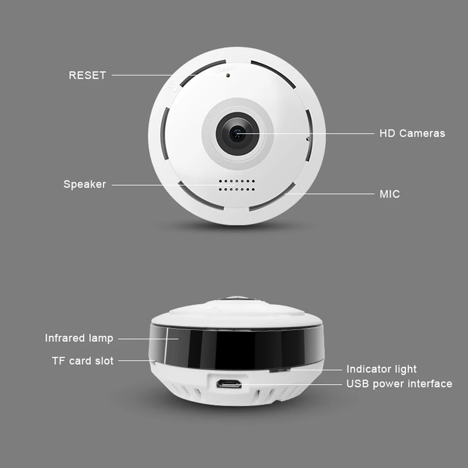 360 degree Home Security Camera VR Panoramic Wireless Fisheye Camera  Video Surveillance IP Camera Wi-fi baby monitor Looline