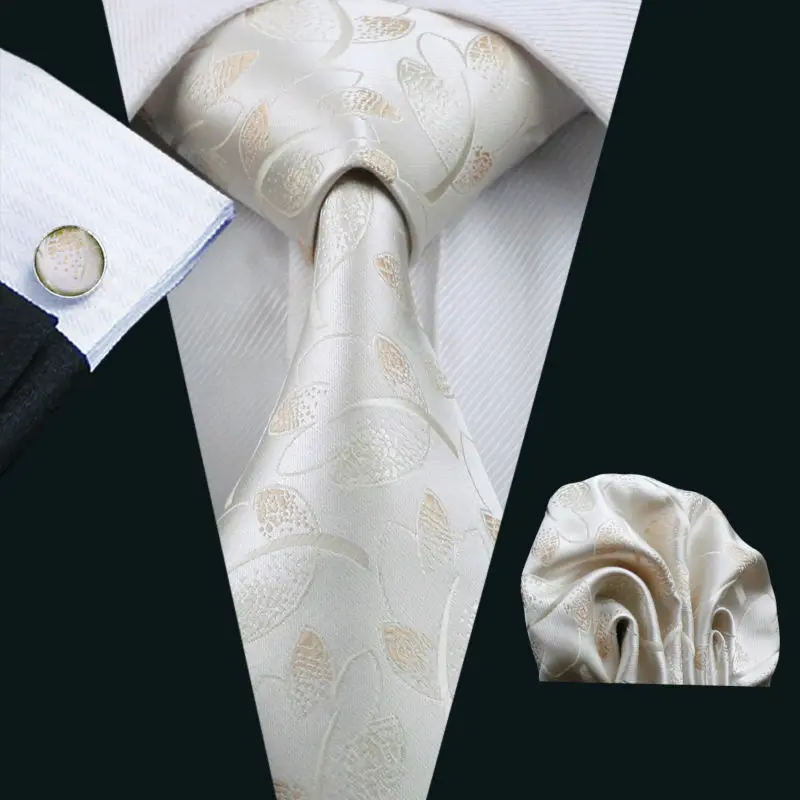 LS-1026 Для мужчин s галстук Новинка жаккард 100% шелк гравате Corbatas галстук Hanky запонки Набор для Для мужчин Формальные Свадебная вечеринка