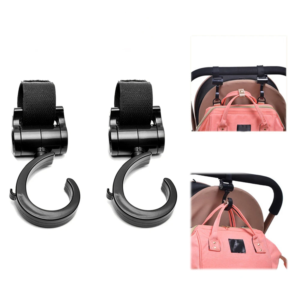 2pcs//Lot Baby Hanger Bag Stroller Hooks Pram Rotate 360 Cart Hook Accessories US