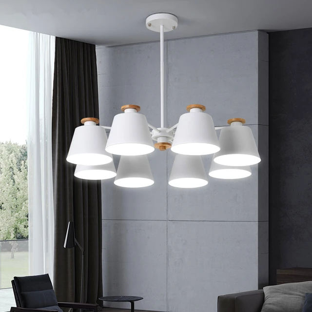 Modern Led Macaron Wood Chandelier Loft Lighting Fixtures Nordic Modern Led Macaron Wood Chandelier Loft Lighting Fixtures Nordic Hanging Lights Bedroom Illumination Living Room Suspended Lamps