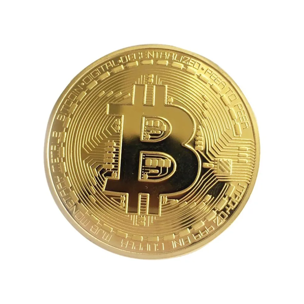 Gold Plated Bitcoin Coin Collectible Gift Casascius Bit Coin BTC Coin Art Collection Physical gold commemorative coins