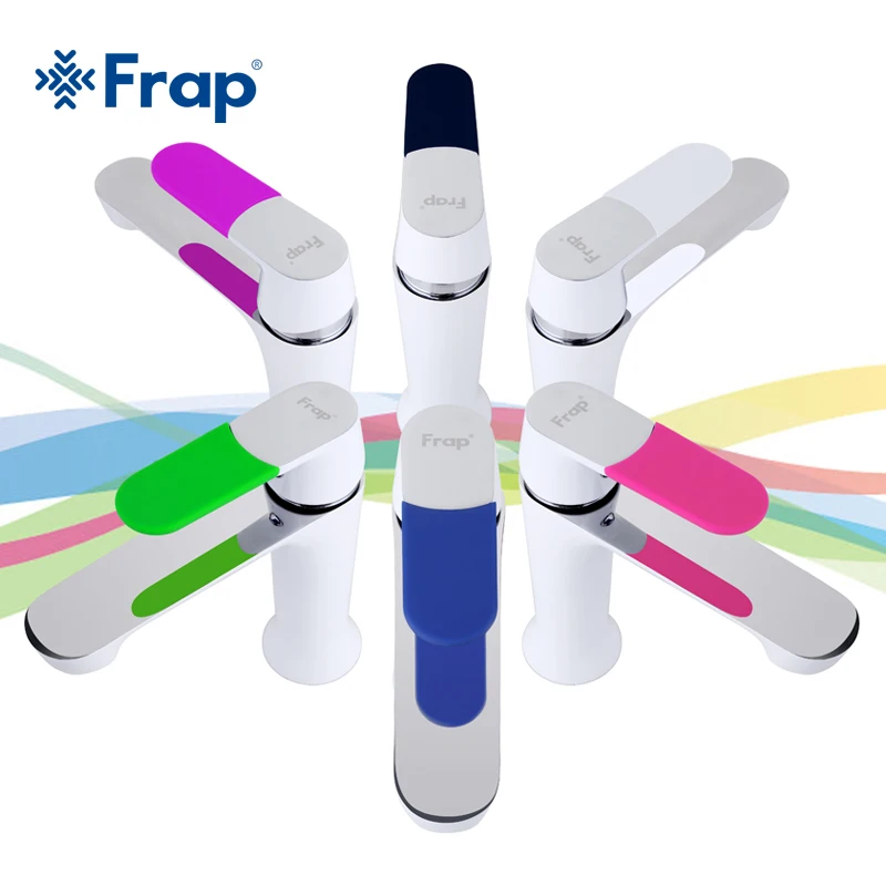 Frap Multicolor Spray painting Kitchen sink Faucet Cold and Hot Water Mixer Tap crane torneira Double Handle 360 Rotation F5408