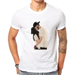 Забавная Пара Lover Kiss футболки для мужчин прохладный уличная Лето короткий рукав мужской футболки Топ 2019 Homme костюмы День святого Валентина