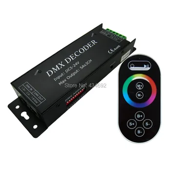 

3 Channel Strip DMX DMX101 Decoder 5-24V Common Anode + Touch Remote Control DMX100