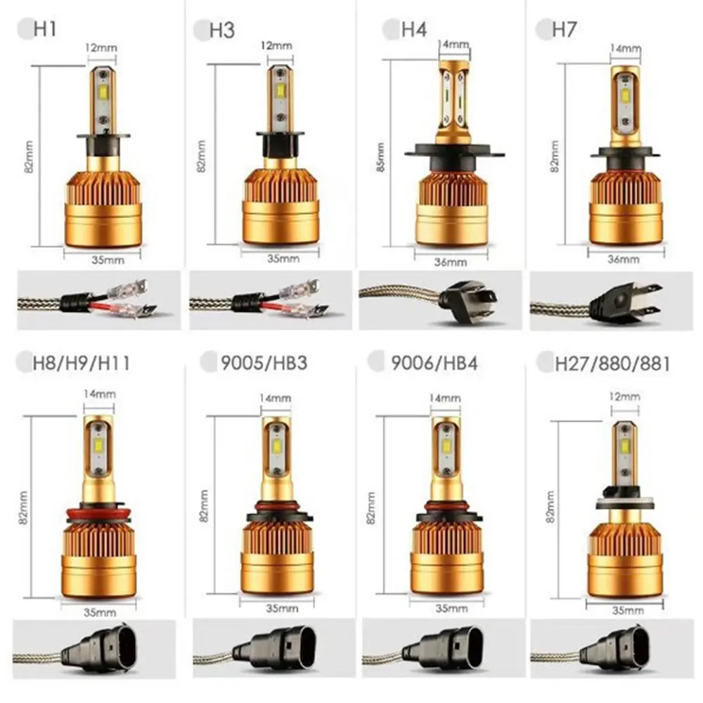 

H3 8000LM Front Lamp LED Headlight LED Fog Light Super Bright High Power Light Bulbs Car Styling Replacement