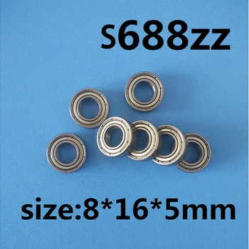 

10pcs s688 S688ZZ S688-2Z 8*16*5 Miniature stainless steel deep groove Radial shaft ball bearing