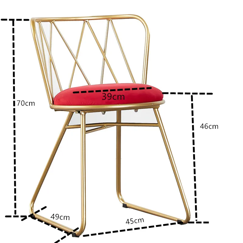 Светильник роскошный стул для столовой нордический стул из кованого железа бархатный стул любовь принцесса девушка туалетный столик стул туалетный стул